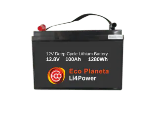 Batería de litio de ciclo profundo Li4Power 12V 100Ah de Eco Planeta