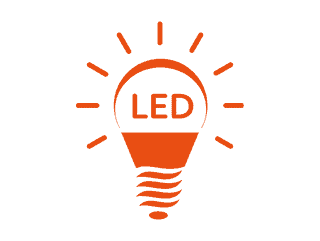 Símbolo de bombilla LED
