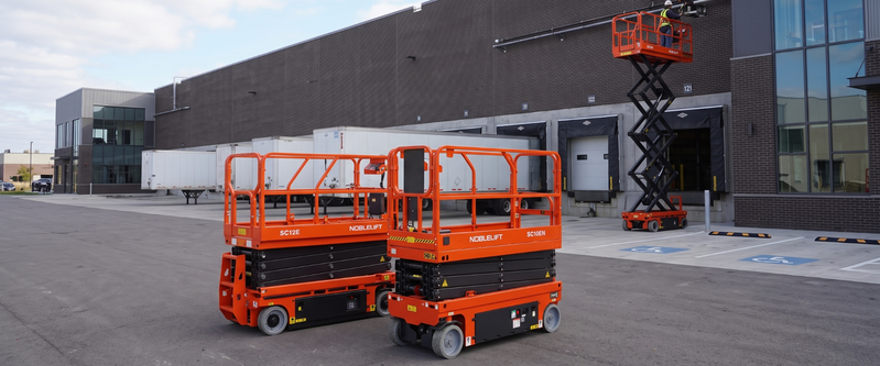 Eco Planeta technician servicing a manlift