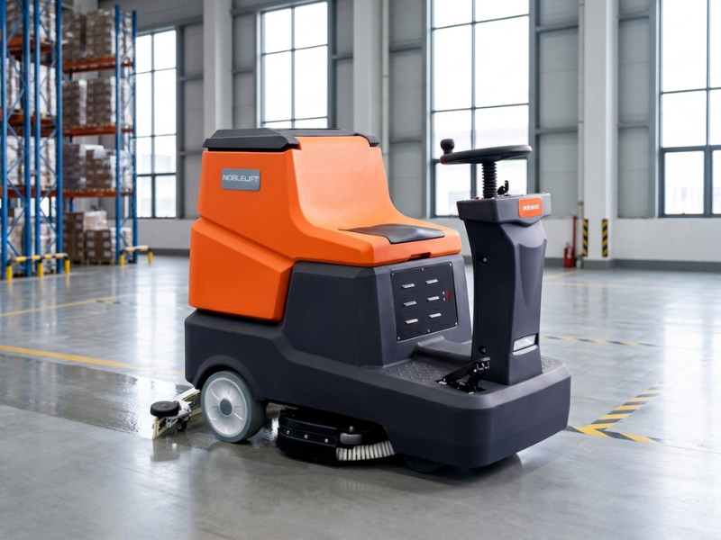 Noblelift NR810 ride-on floor scrubber
