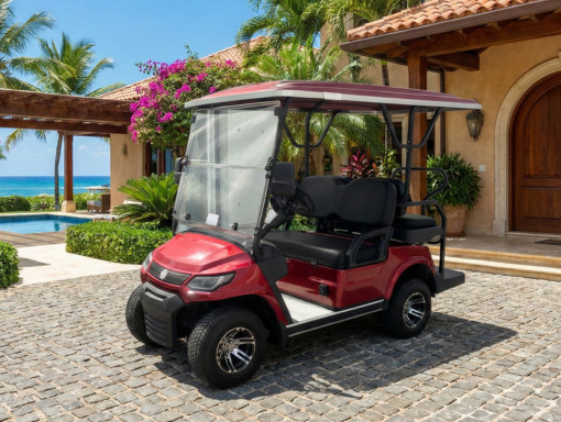 ECO Track 2+2 Rojo Oscuro Carrito de Golf